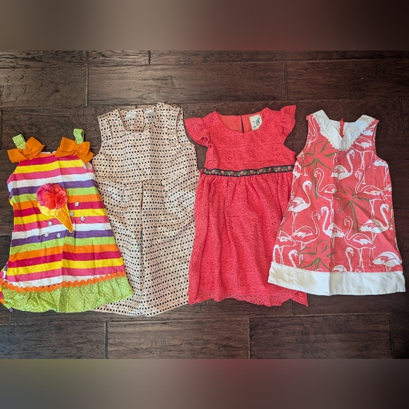 Girls Cute Pink Summer Dresses Bundle Lot Of 4 Gymboree Kardashian Size 4t - Picture 1 of 10